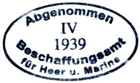 German shell Acceptane Stamp