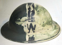 Wardens Helmet with partial paint removed