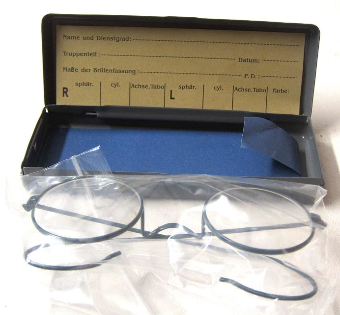 WW2 Repro New Grey German Wire Rimmed Service Glasses DIENST BRILLE Spectacles 