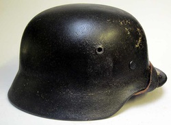 German M40 Helmet Notice removed decal - post war without doubt