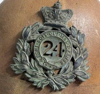 Boer War Helmet Right 24th Foot Badge