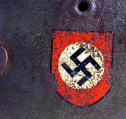 Waffen SS Helmet M40 Swastica Close Up