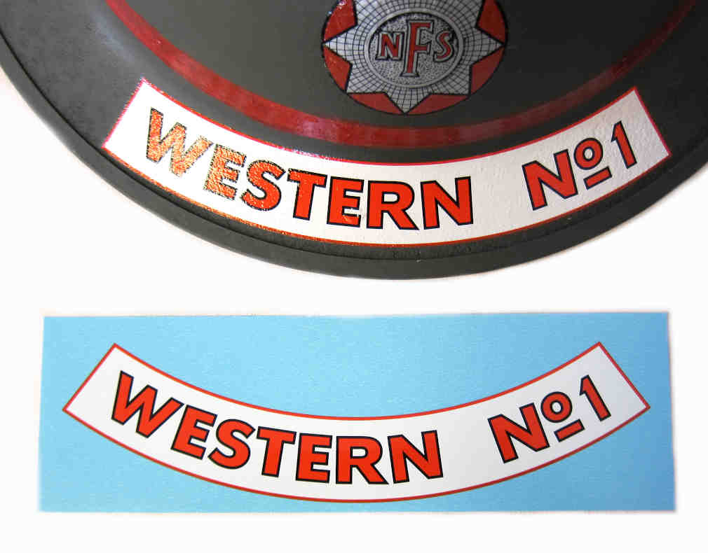 British WW2 NFS - National Fire Service Helmet Decal - Fire Force Names - Western No1 Glasgow