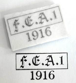F.E.A. 1 Unit Cap Marking