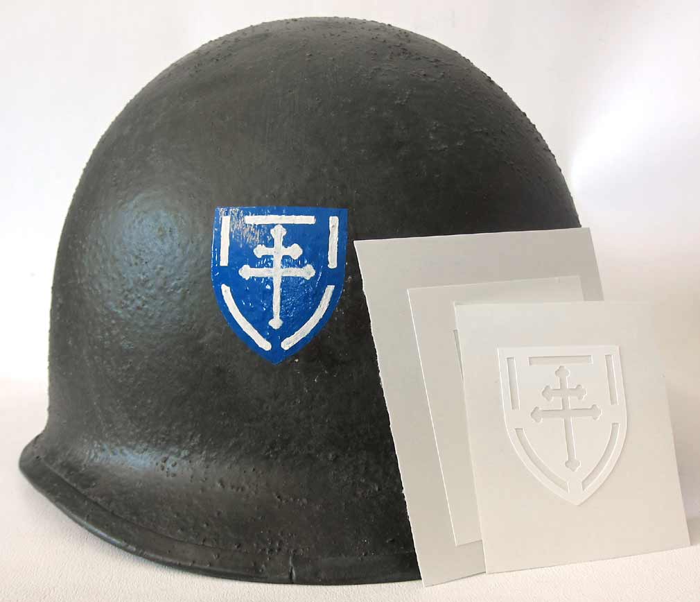 WW2 US 79th Infantry Division helmet Stencil 