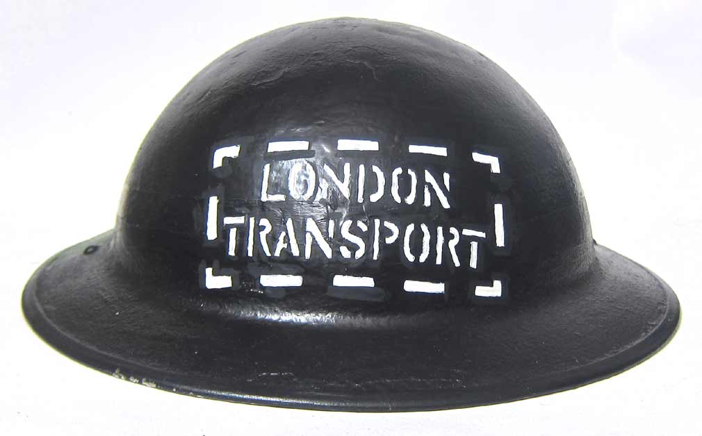 WW2 British 'London Transport' Warden / Staff Helmet Stencil