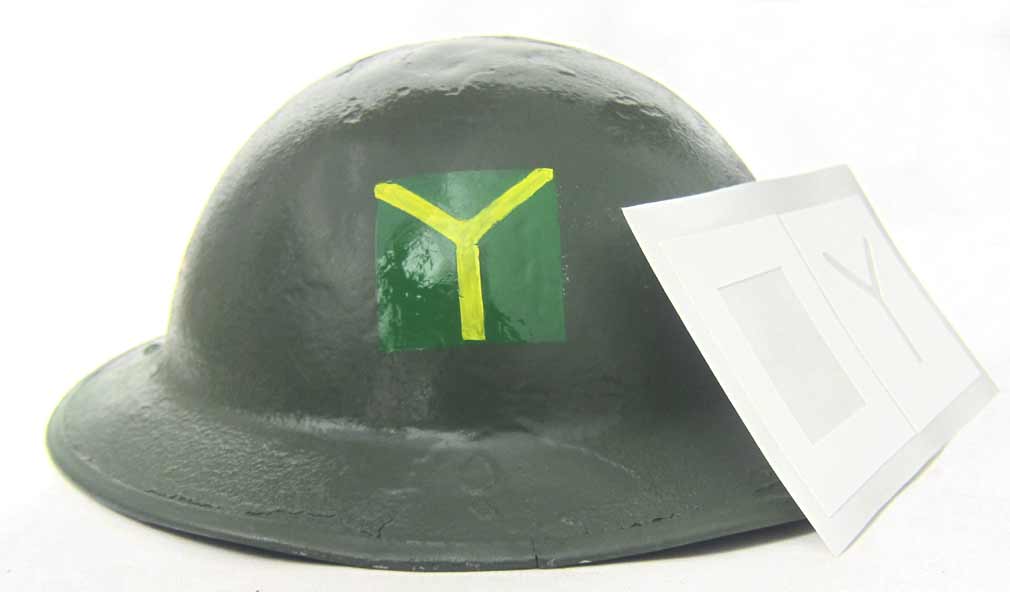 WW2 British Gloucestershire Home Service/Guard Helmet Stencil 