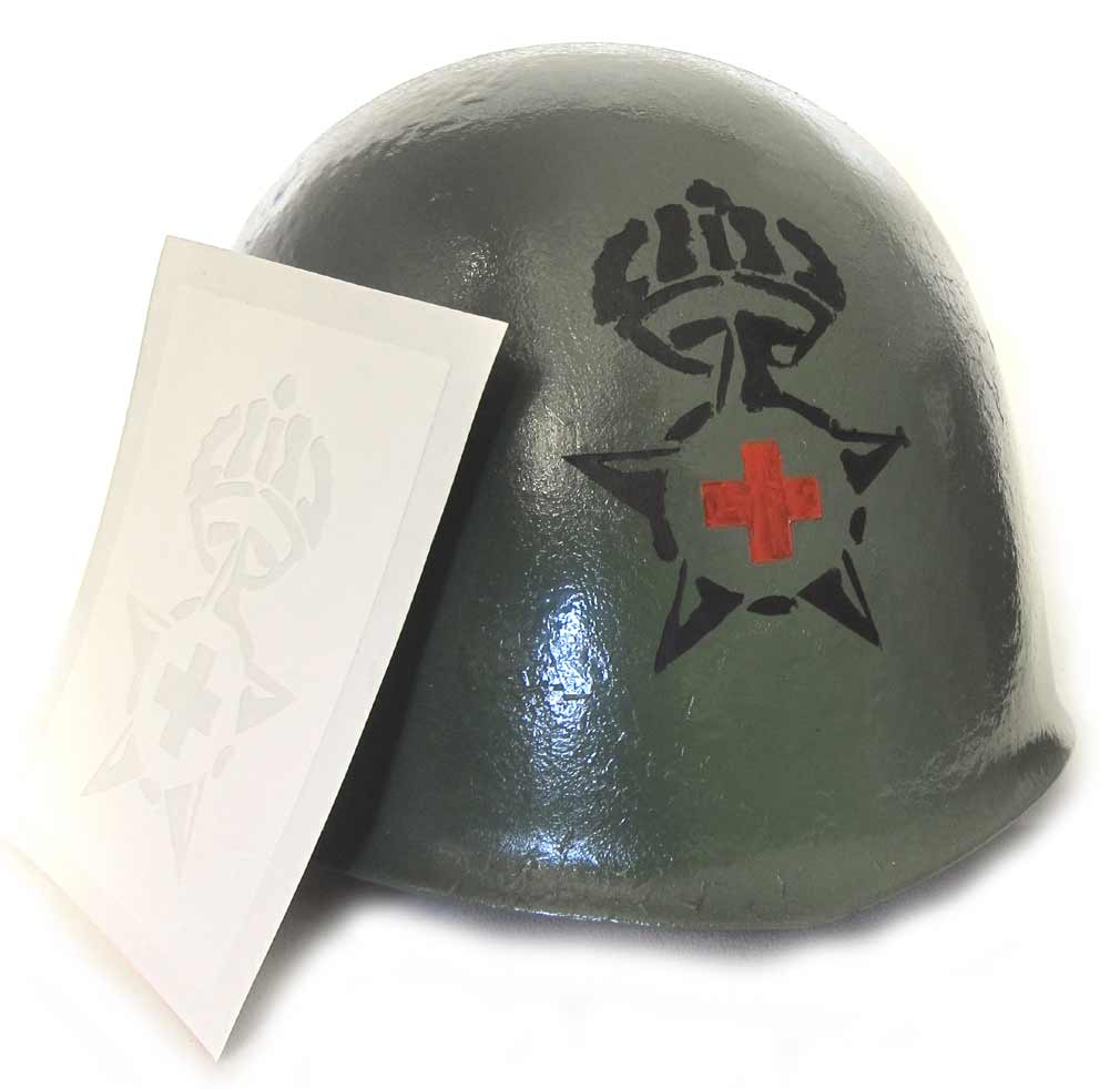 WW2 Italian Medical Orderly NCO - Helmet Stencil