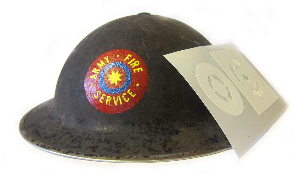 WW2 British Army Fire Service Helmet Stencil