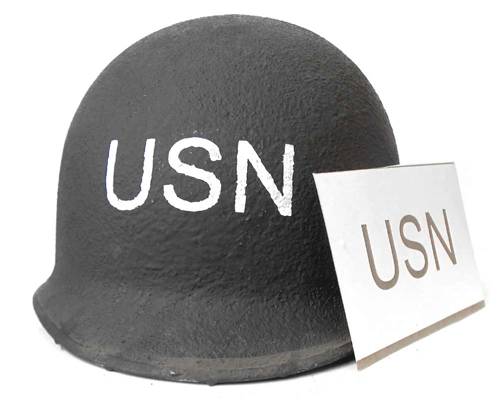 USN Helmet Stencil WW2 American United States Navy 