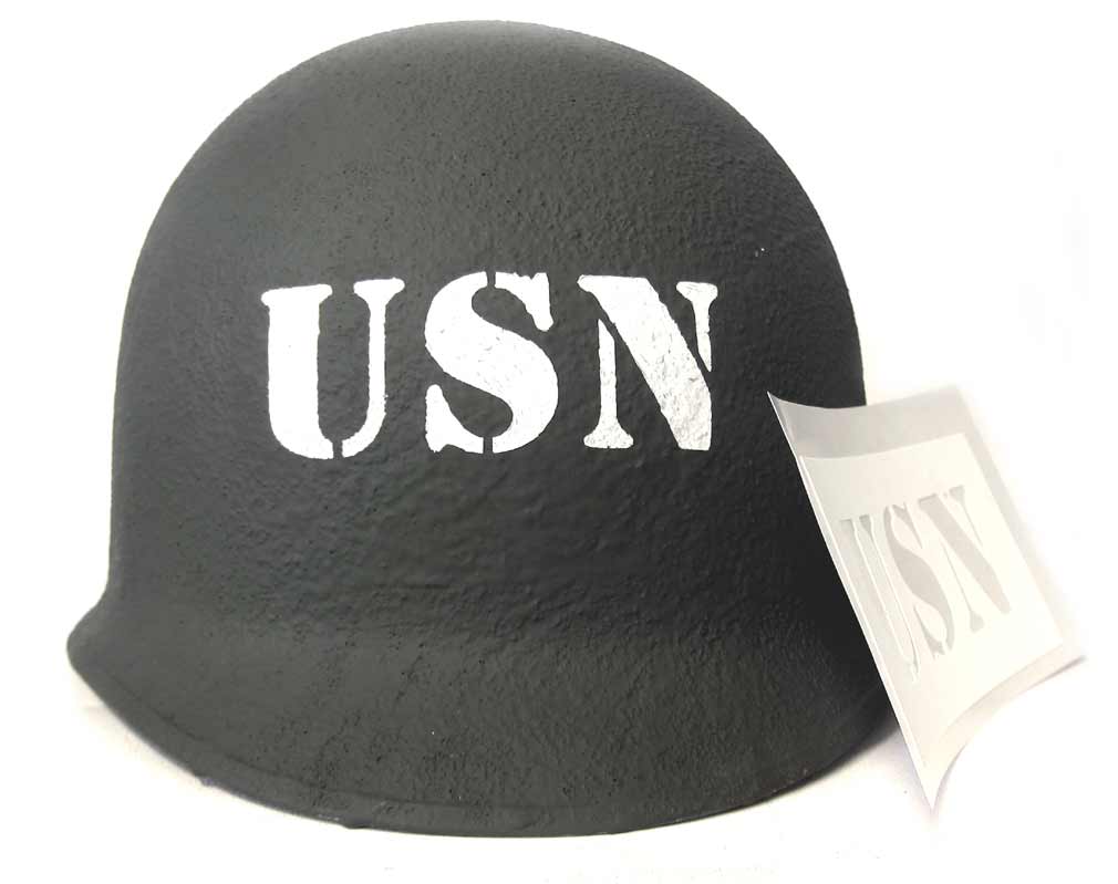 USN Helmet Stencil WW2 American United States Navy - Version #3