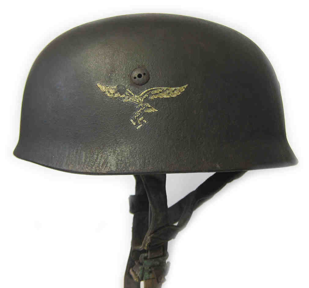 German Paratrooper Helmet M38 Early War Helmet ET71 Double Decal - Aged