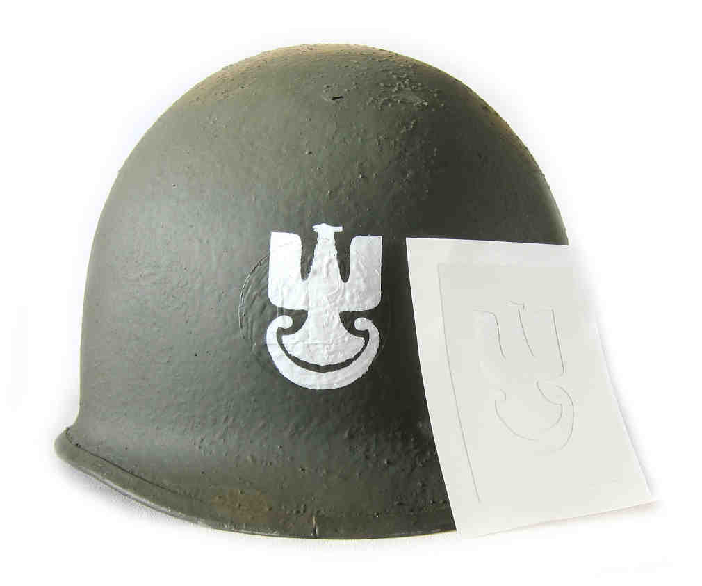 Polish Army Helmet Decal Stencil Template 1970s to 1980s