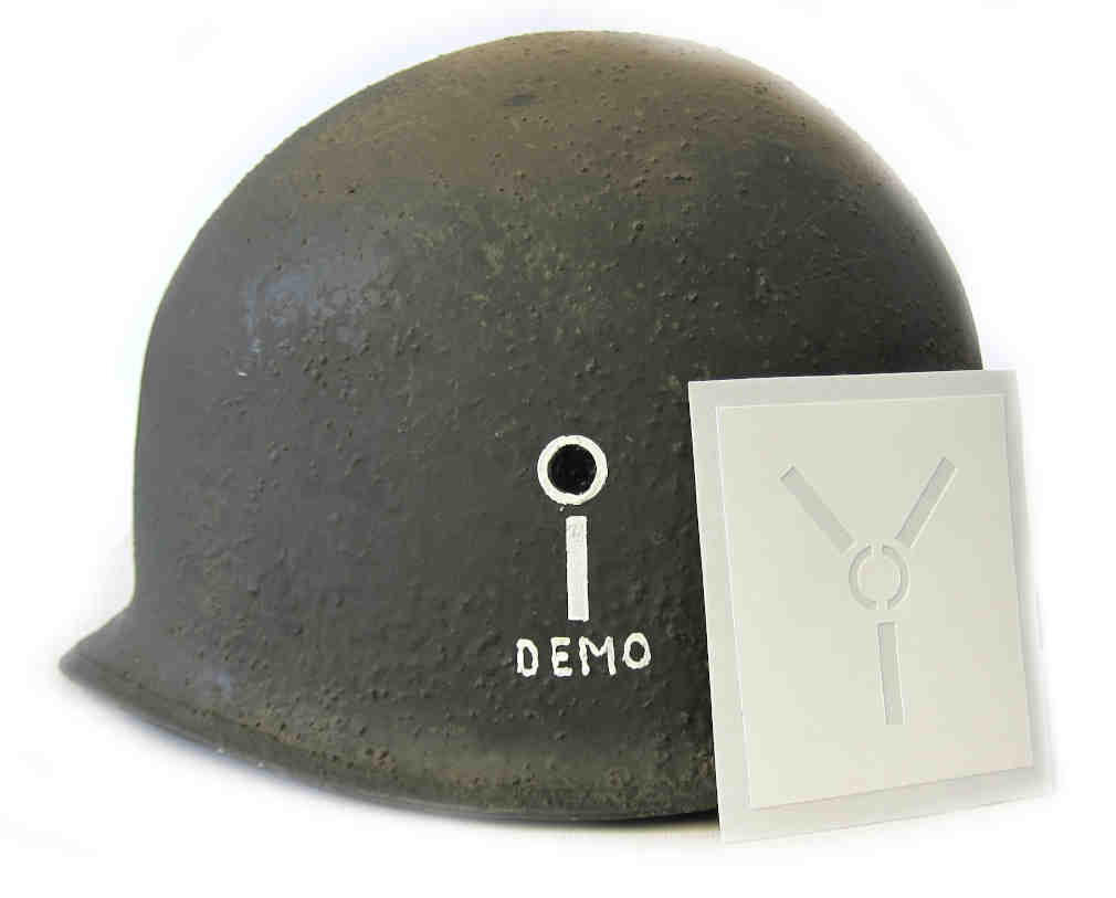 82'd Airborne 508th PIR Regimental HQ Demolition Platoon Helmet Stencil