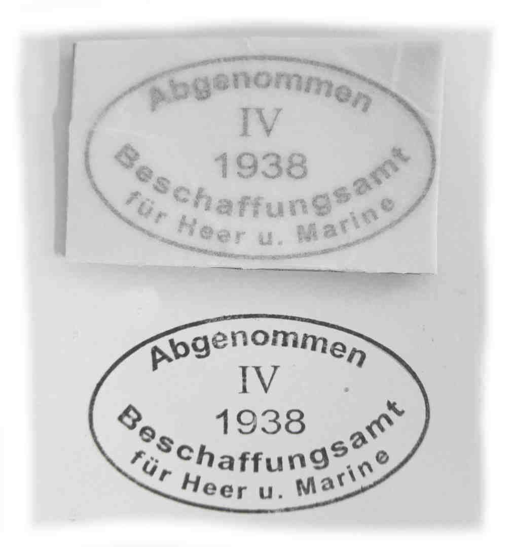 WW2 German M35 1938 IV Shell Helmet Acceptance Stamp