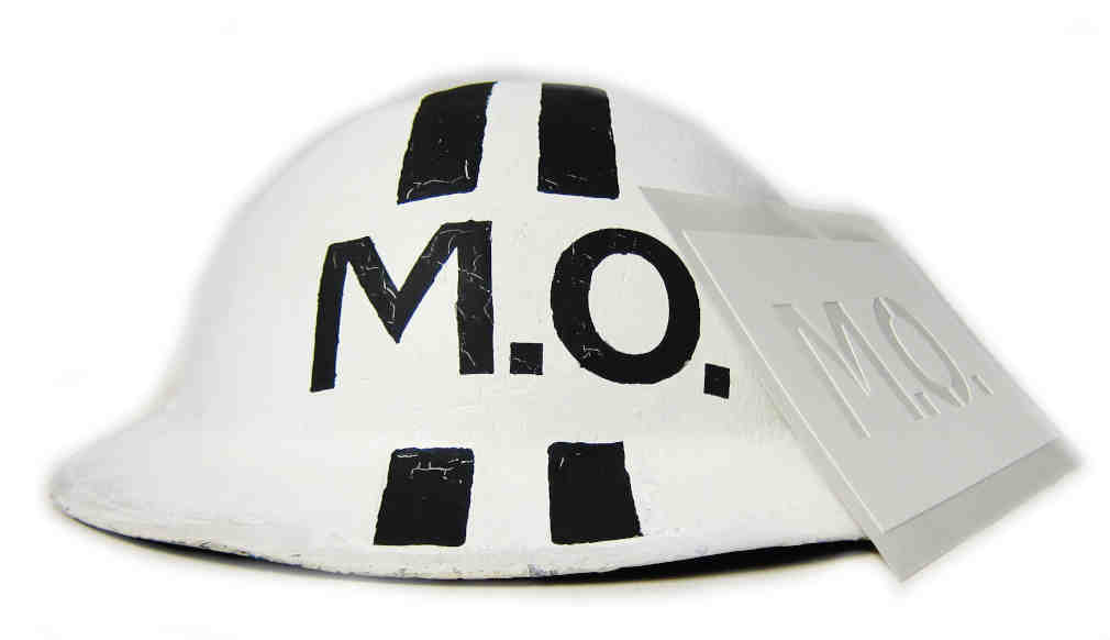 WW2 British Medical Officer Helmet Stencil