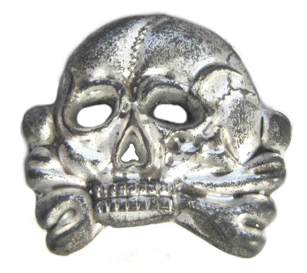 Waffen & Allgemeine SS Jawless Skull Badge Version Early Version - Aged
