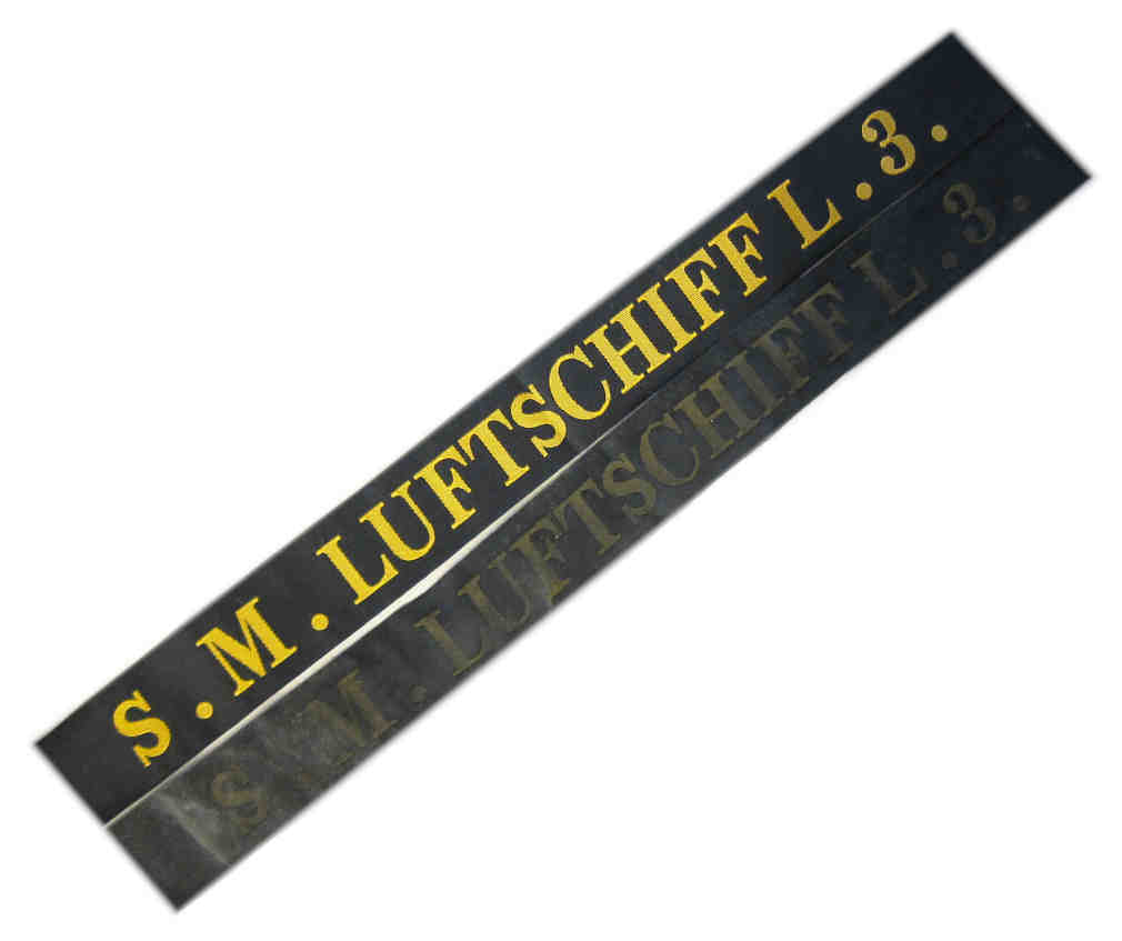 S. M. Luftschiff L. 3. Cap Tallies - New & Aged