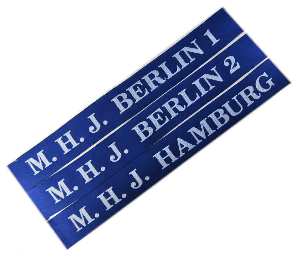 'M. H. J. Cap Tallies - 'Berlin 1', 'Berlin 2' & 'Hamburg'