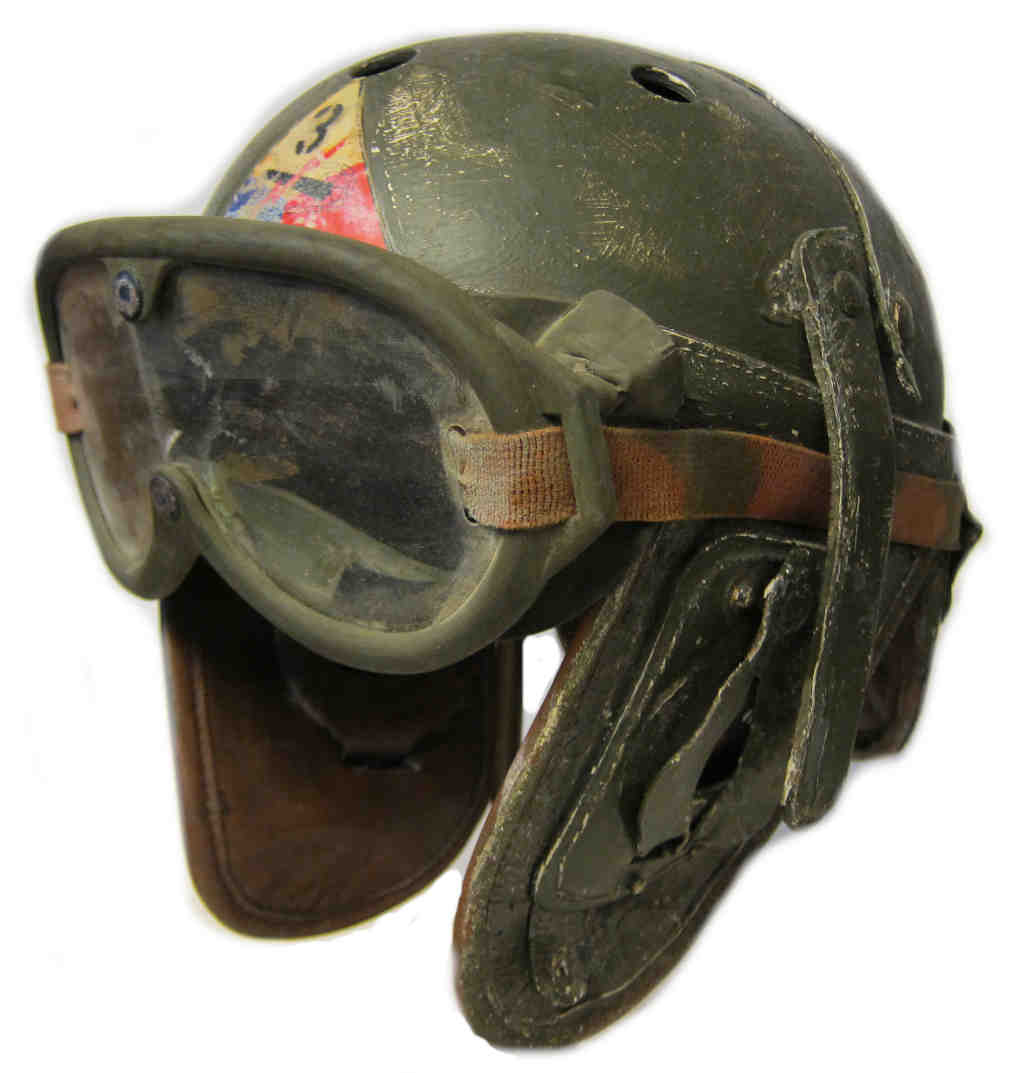 WW2 USA M38 Tanker Helmet & goggles - 3d Armoured division 