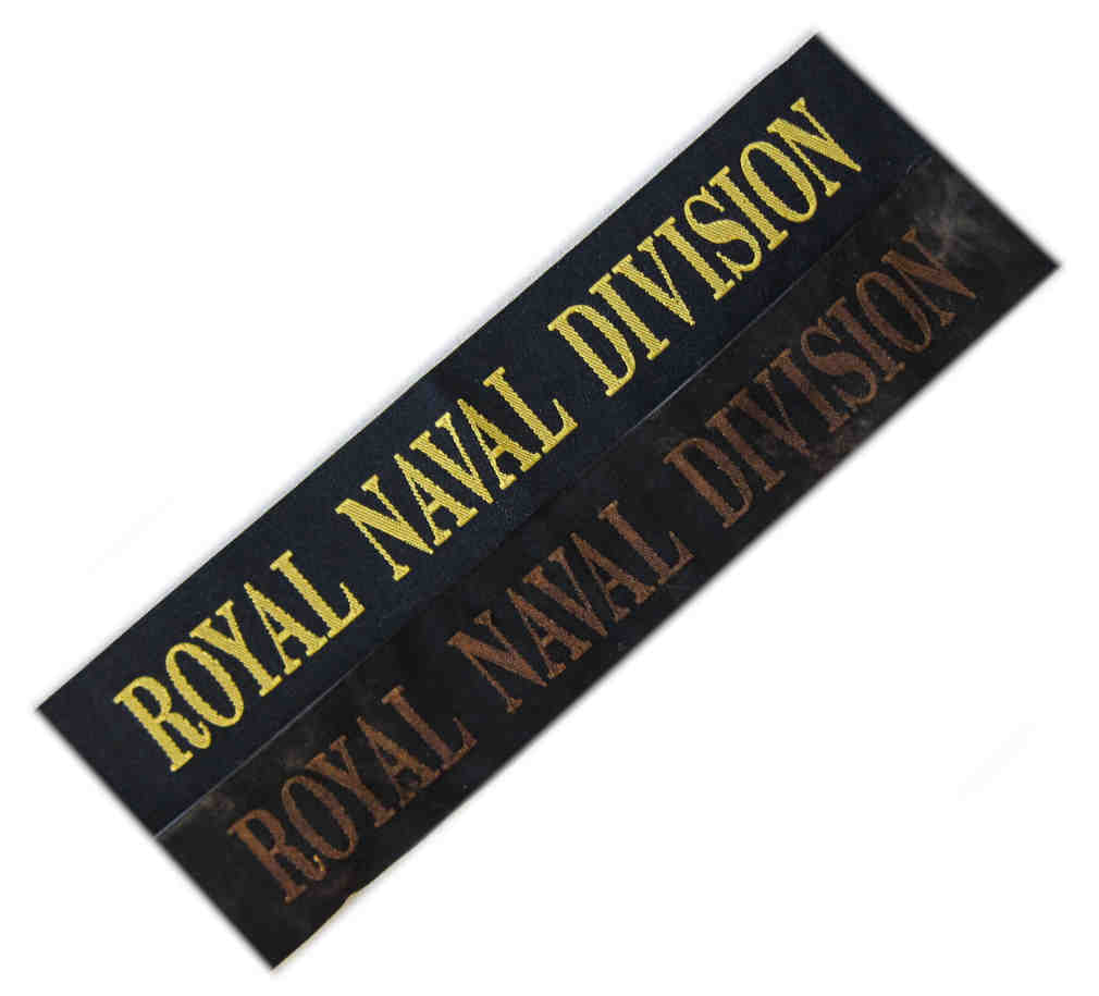 WW1 Royal Naval Division Cap Tallies - New & Aged