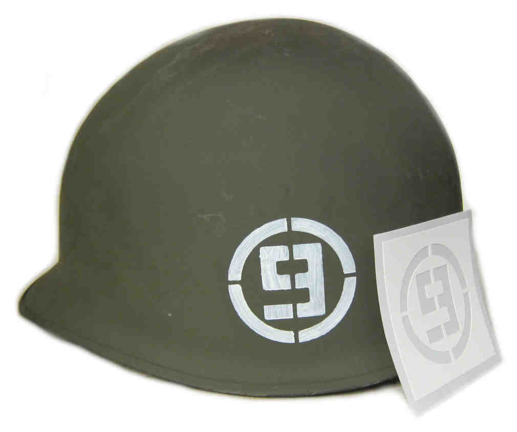 9th Infantry Division (South Korea) Helmet Stencil - Korean War ROK