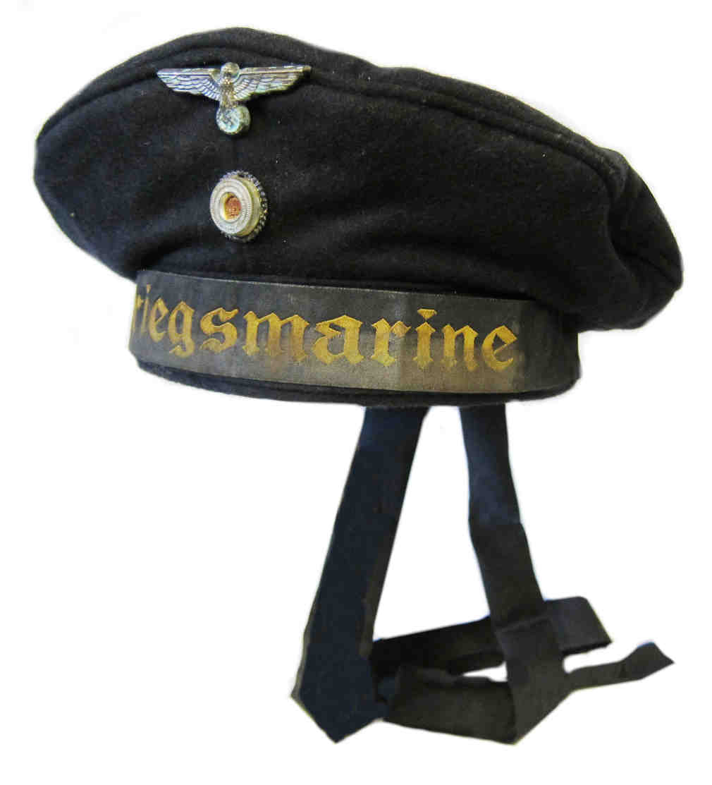 WW2 Kriegsmarine Enlisted 'Donald Duck' Cap Fixed Blue Top - Aged