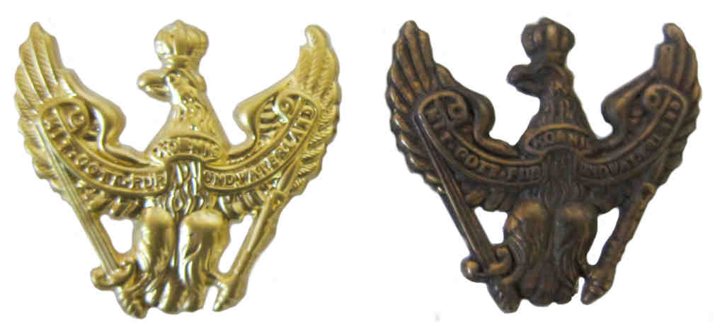 1st Brandenburg Dragoon Regt. No. 2 Traditions Eagle Cap Badge - New & Aged
