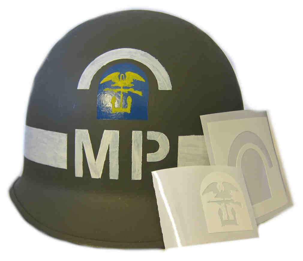 WWII M1 Helmet Stencil USA Special Engineer Brigade MP