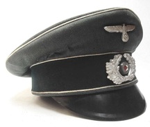 German WW2 Cap with visor fitted