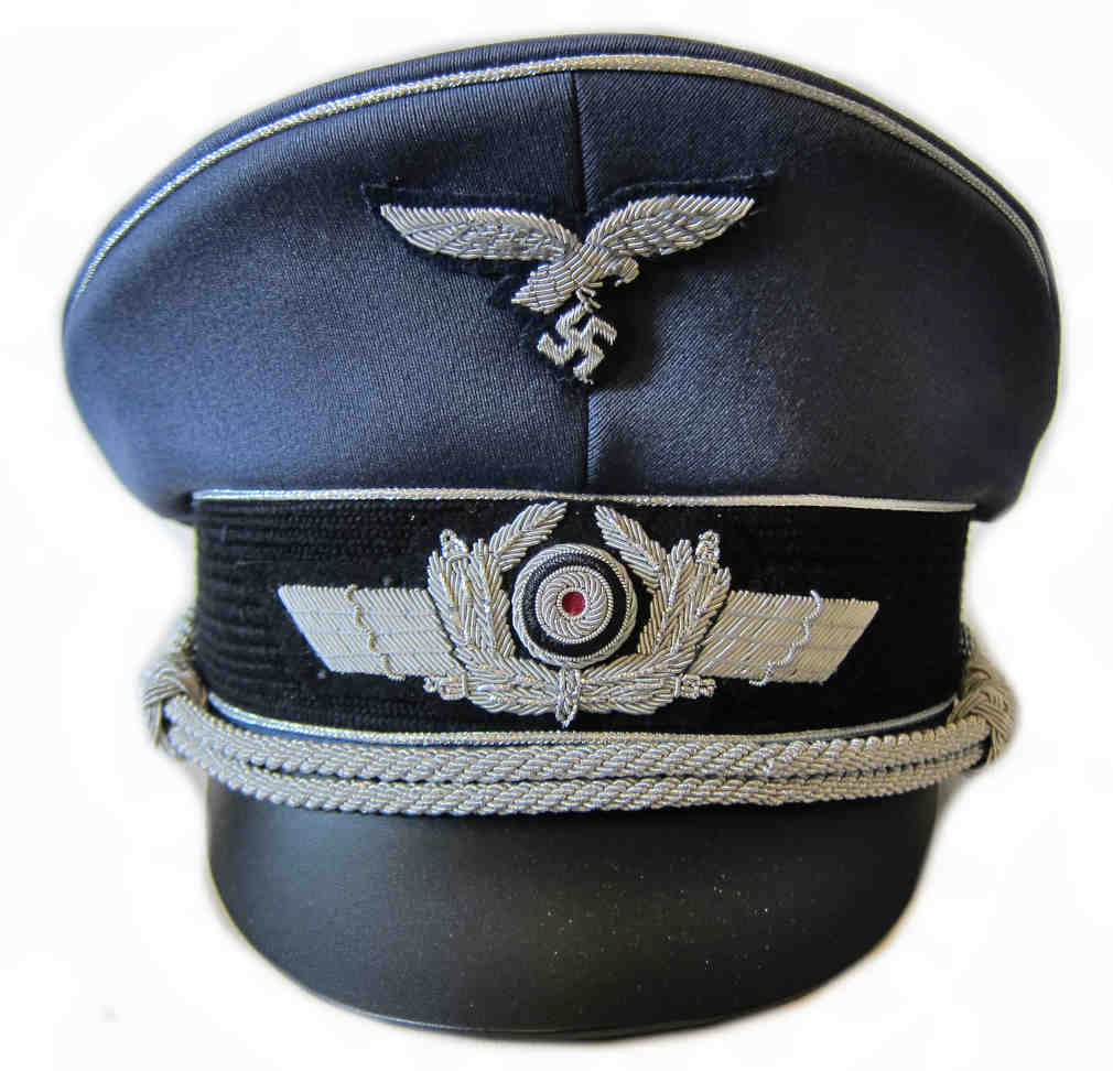 Luftwaffe Officers Peaked Visor Cap Gaberdine 'Crusher' - New