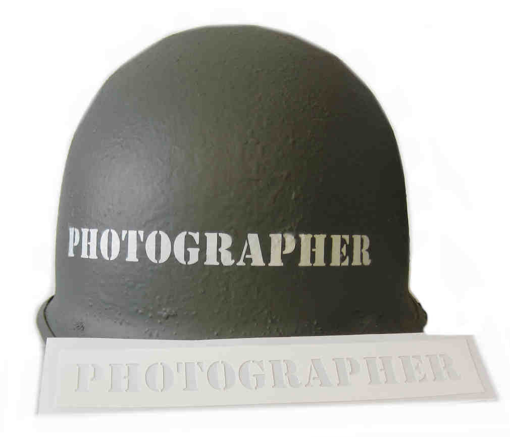 Helmet Stencil USA War Photographer WW2