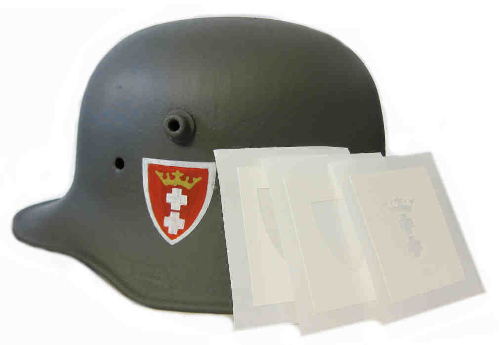 WW2 German Police of the Free City of Danzig Shield Helmet Stencil