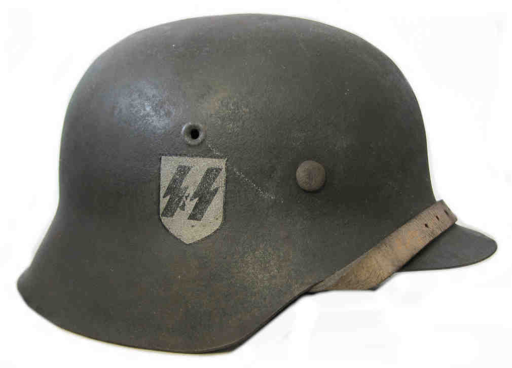 WW2 German Waffen SS Quist single decal Helmet - Refurbishment