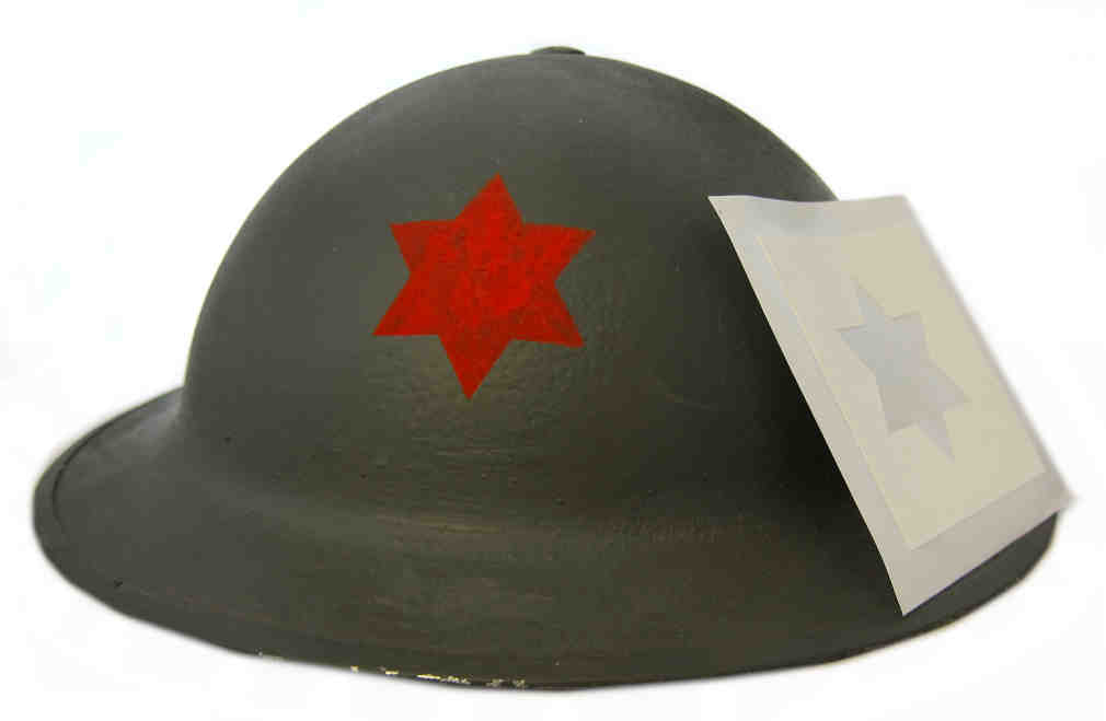 WWI Sixth Infantry Division -'Red Star' Helmet Stencil