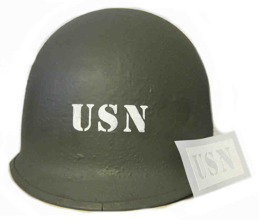 USN Helmet Stencil WW2 American United States Navy - Version #5