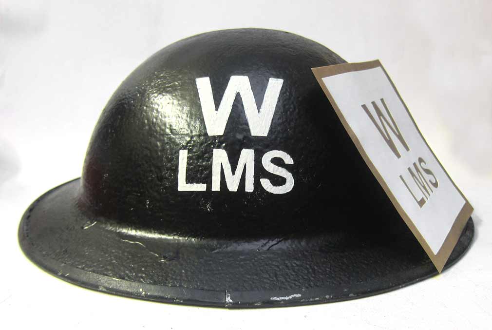 WW2 British LMS Railway Warden Helmet Stencil 