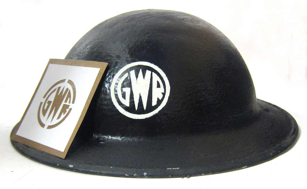 WW2 British GWR Railway Warden Helmet Stencil 