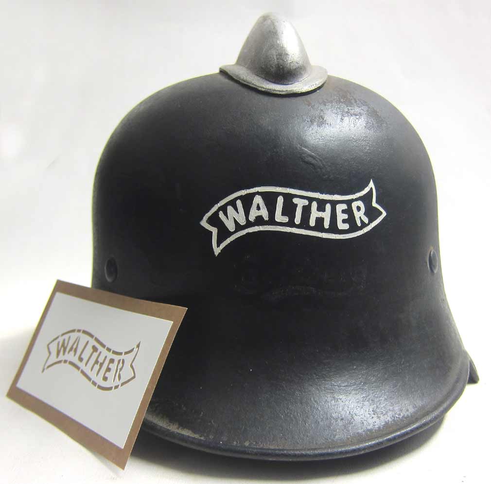 German Carl Walther Helmet Factory stencil