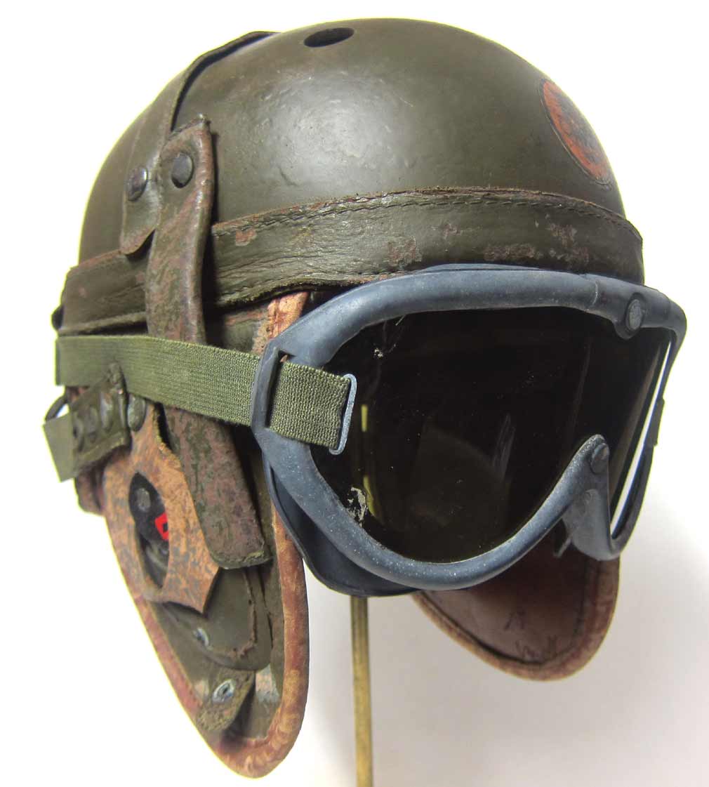 WW2 USA M1938 M-18 Hellcat Driver Helmet & M-44 Polaroid goggles