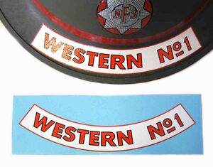 British WW2 NFS - National Fire Service Helmet Decal - Fire Force Names