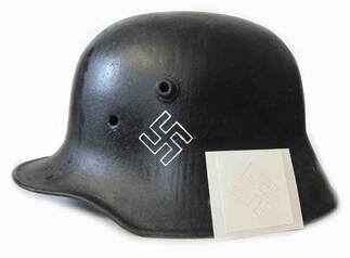 German SS-VT SS-Verfügungstruppe Helmet Stencil Swastika Thin Outline
