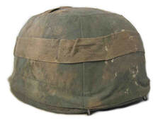 M38 German Paratrooper Helmet Camouflage Cover Grey/Green - Aged