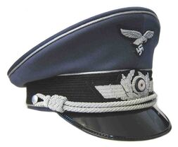 Luftwaffe Officers Peaked Visor Cap Gaberdine - New