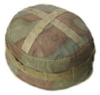 M38 German Paratrooper Helmet Camouflage Cover Field Made Telo Mimetico with side loops & top straps