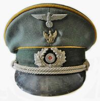 WW2 German Army Cavalry Officers Visor Cap - Aged 'Reproine'