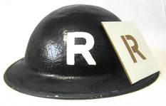 British WWII Civil Defence Rescue steel helmet stencil 