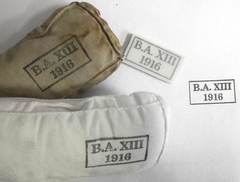 XIII (Royal Württemberg) Corps Marking Stamp - B.A. XIII used on Helmet liner pads