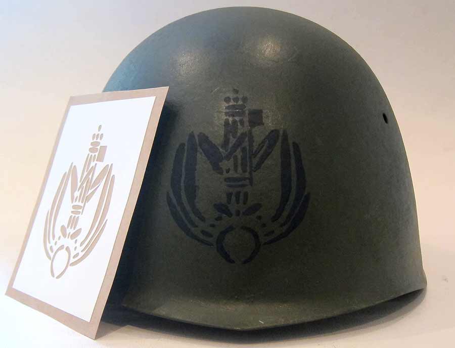 Mussolini Black Shirts M33 Helmet Stencil