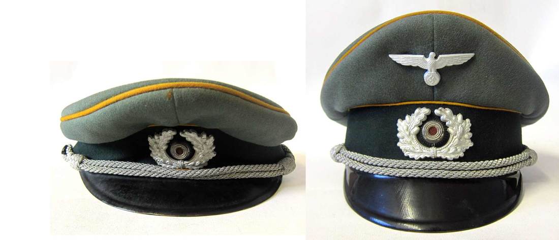 WW2 German Cavalry Officers Peaked Cap EREL - Refurbishment - Before & After.